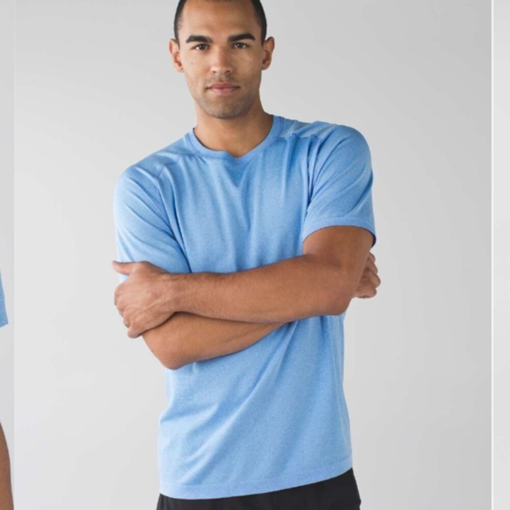 Lululemon Metal Vent Tech Short Sleeve Heathered Lakeside Blue